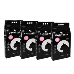 Catmania 鉱物系 ベントナイト 白い猫砂 ターキッシュホワイトの猫砂 5L(4.25kg)×4個セット (ベビーパウダー×4)