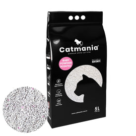 Catmania 鉱物系 ベントナイト 白い猫砂 ターキッシュホワイトの猫砂 ベビーパウダー5L(4.25kg)×1個 お試し用商品