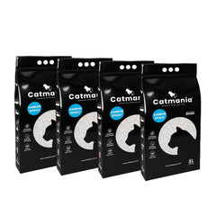 Catmania 猫砂 トイレ砂 鉱物 鉱物系 固まる 白い猫砂 ターキッシュホワイトの猫砂 5L(4.25kg)×4個セット (カーボン粒子入り×4)