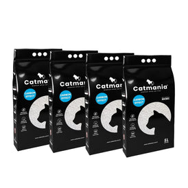 Catmania 猫砂 トイレ砂 鉱物 鉱物系 固まる 白い猫砂 ターキッシュホワイトの猫砂 5L(4.25kg)×4個セット (カーボン粒子入り×4)