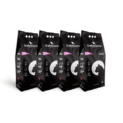 【定期便あり】Catmania 猫砂 鉱物系 ターキッシュホワイトの猫砂 7L大容量パック(5.95kg)×4個セット (ベビーパウダー×4)