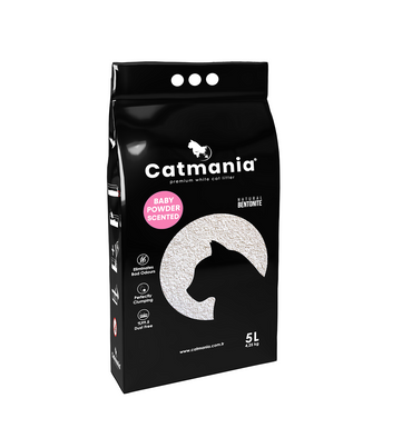 Catmania 鉱物系 ベントナイト 白い猫砂 ターキッシュホワイトの猫砂 ベビーパウダー5L(4.25kg)×1個 お試し用商品